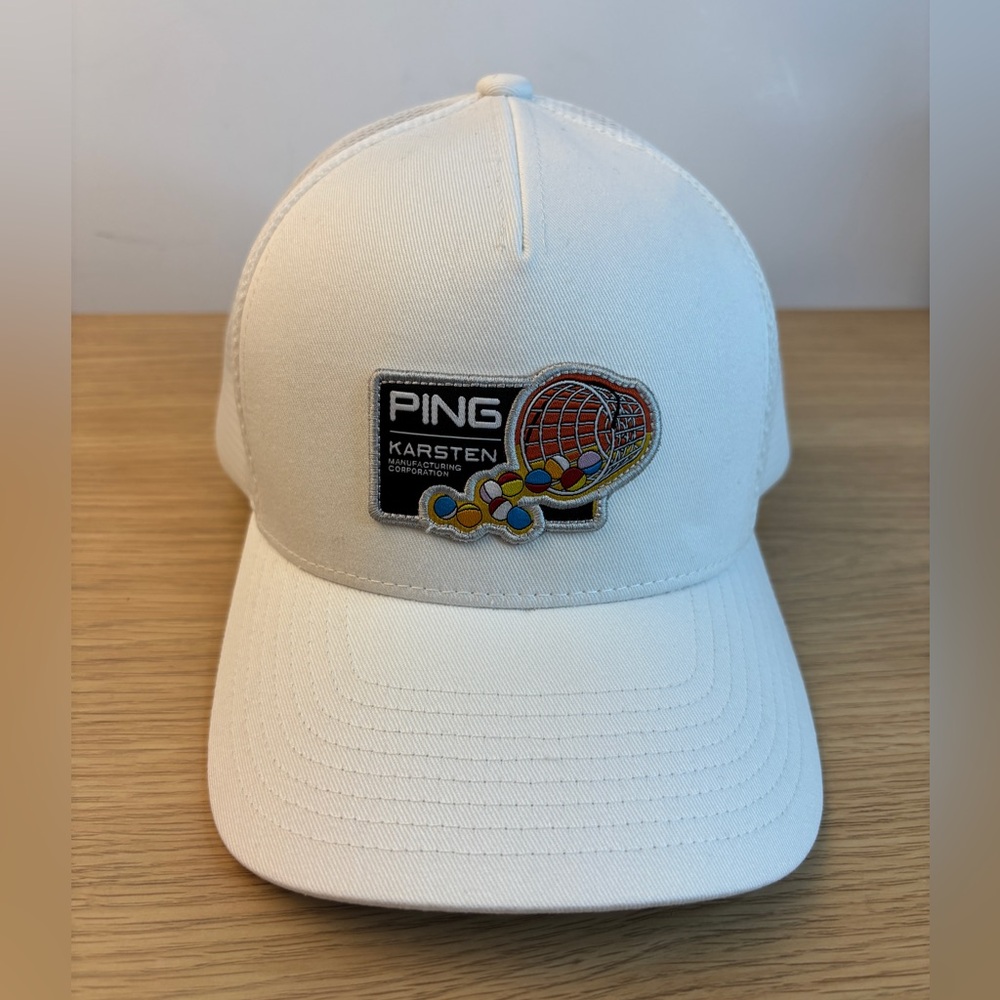 White PING Buckets Golf Karsten Manufacturing Corp‎ Embroidered Logo Mesh Cap